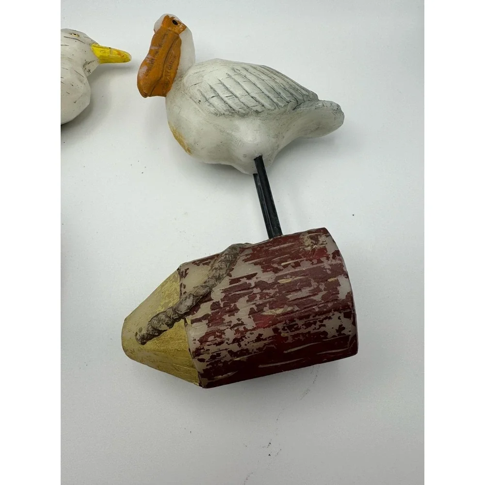 Russ Berrie Vintage Ocean Point Lot‎ Of 2 Bird Candles Wax  Beach *paint Wear*
